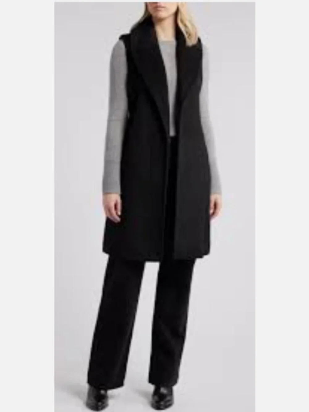 NWT Michael Kors Sleeveless Belted Wool Blend Wrap Coat Black Sz S $295